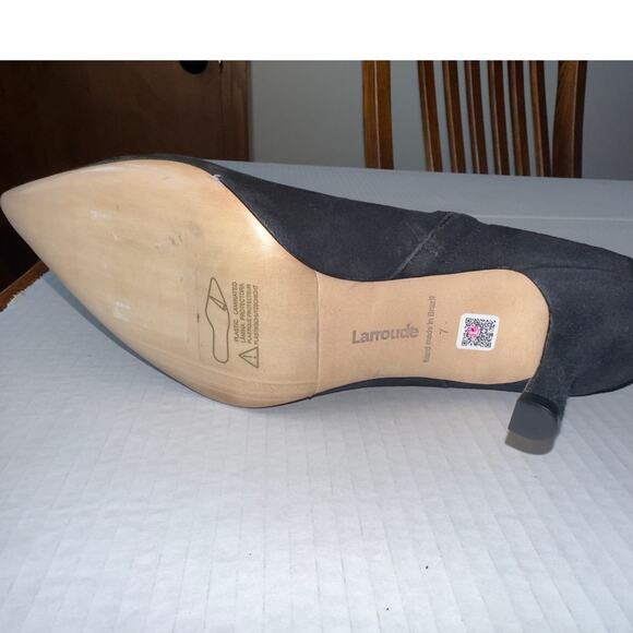 Larroudé Mini Kate in Black Suede 3 inch Heel - Picture 8 of 16